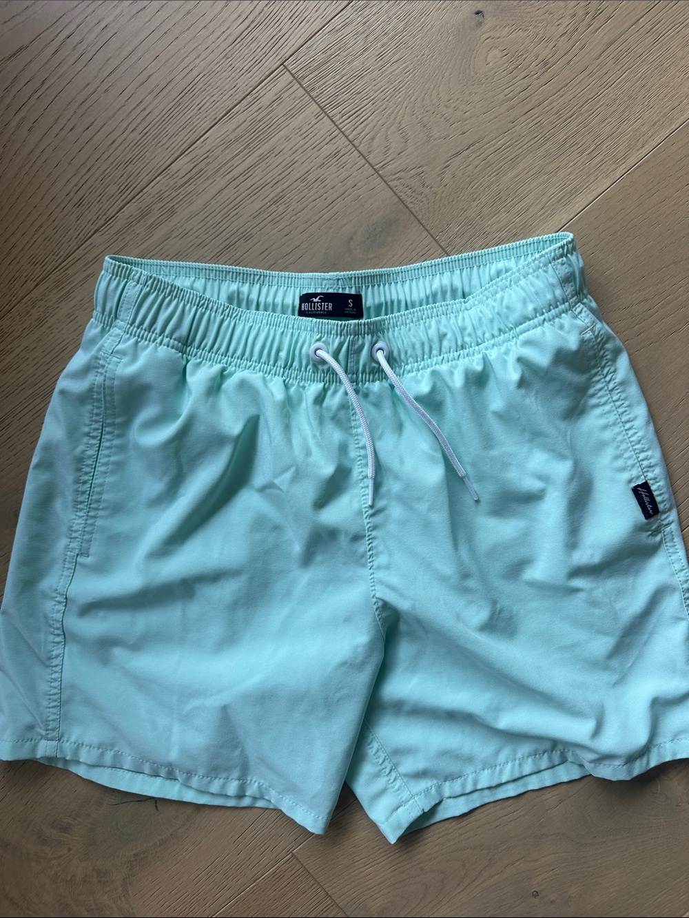 Hollister Men's Mint Green Drawstring Athletic Shorts